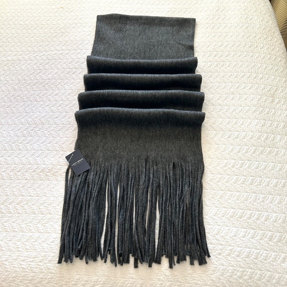 NWT Lucky Brand Extra Long Fringed Scarf Med Charcoal Grey - Picture 9 of 13
